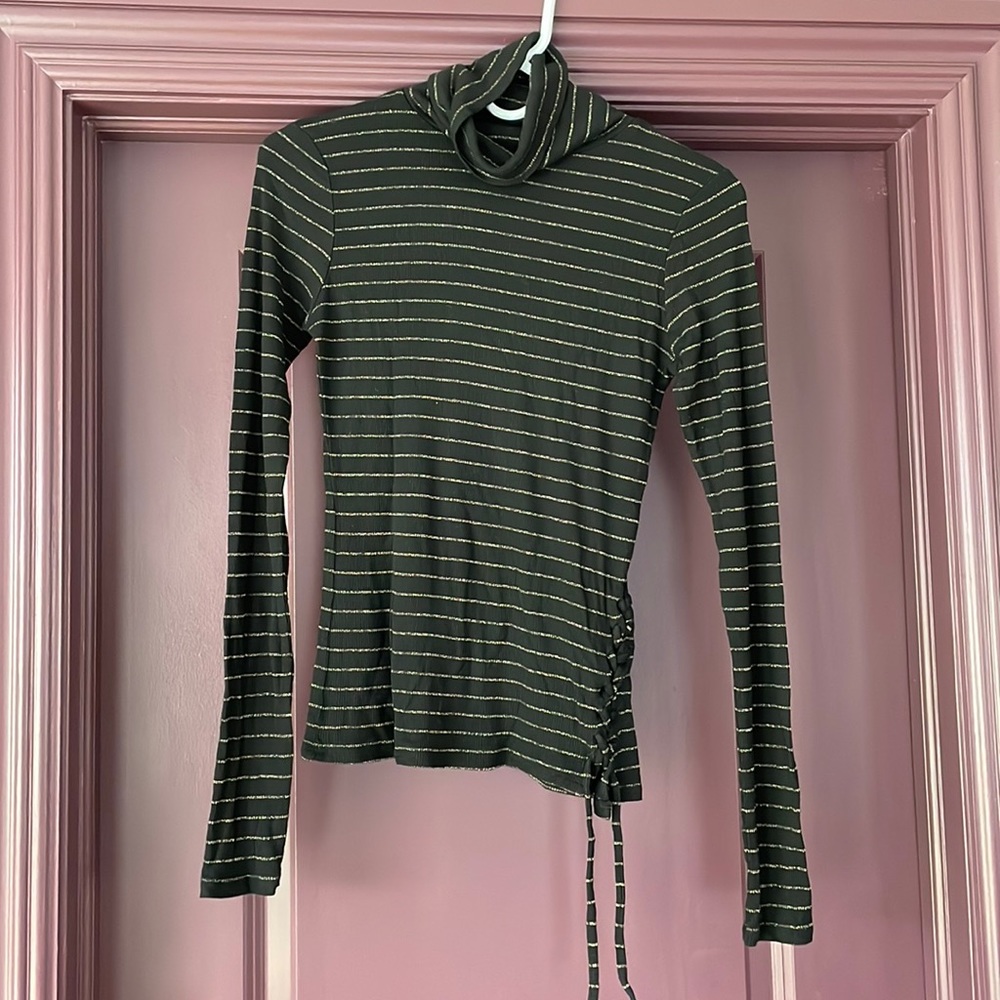 Generation Love black turtle neck with gold detail